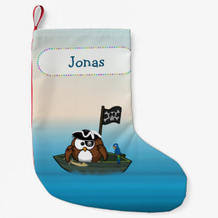 Navideño Pequeño búho pirata - calcetín de Navidades