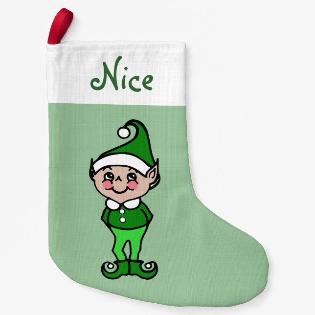 Navideño Pequeño Calcetín de Duende de Navidad (Anverso)
