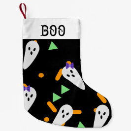 Navideño Pequeño Calcetín de Halloween | Confeti de Fantasma Lindo