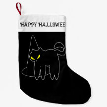 Calcetín de Halloween | Gato Negro y Sombrero
