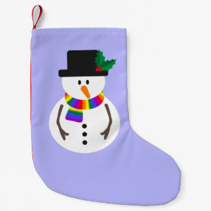 Navideño Pequeño Calcetín de muñeco de nieve del Orgullo LGBT+