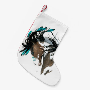 Navideño Pequeño Calcetín de Navidad Caballos Majestuosos de Bihrle