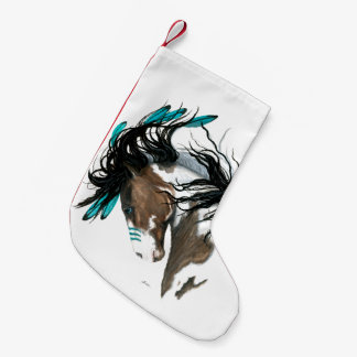 Navideño Pequeño Calcetín de Navidad Caballos Majestuosos de Bihrle