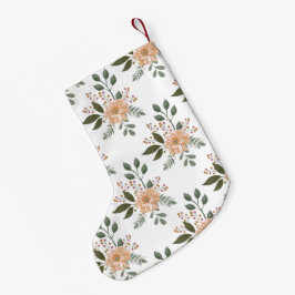 Navideño Pequeño Calcetín de Navidad con Estampado Floral