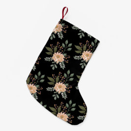 Navideño Pequeño Calcetín de Navidad con estampado floral