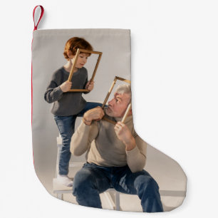 Navideño Pequeño Calcetín de Navidad con Foto Personalizada