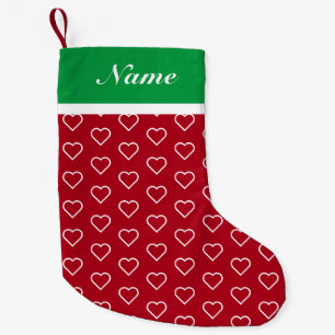 Navideño Pequeño Calcetín de Navidad con nombre personalizado y cor