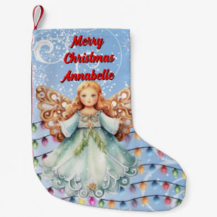 Navideño Pequeño Calcetín de Navidad de Ángel Personalizado