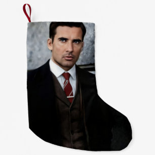 Navideño Pequeño calcetín de Navidad de caballero elegante