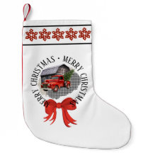 Calcetín de Navidad de Camioneta Roja