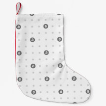 Calcetín de Navidad de lunares de Bitcoin (Pequeño