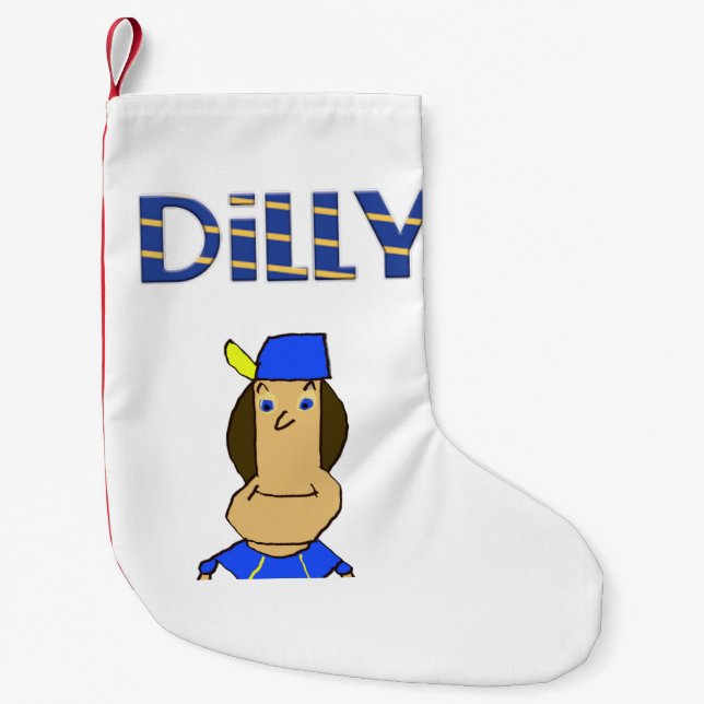 Navideño Pequeño Calcetín de Navidad Dilly (Anverso)