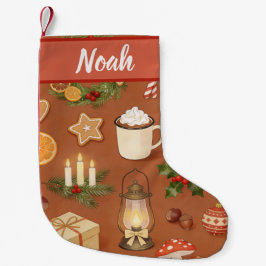 Navideño Pequeño Calcetín de Navidad Personalizado con Chocolate Ca