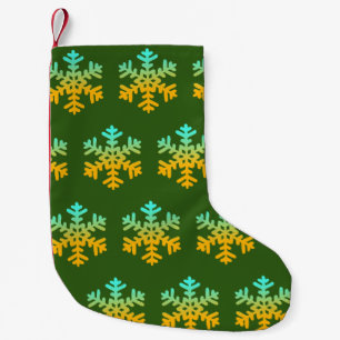 Navideño Pequeño Calcetín de Navidad personalizado con copos de nie