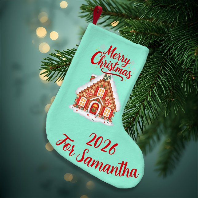 Navideño Pequeño Calcetín Personalizado de Casa de Jengibre 2026 (Subido por el creador)
