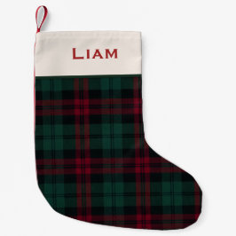 Navideño Pequeño Calcetín Personalizado de Cuadros Navideños Clásic