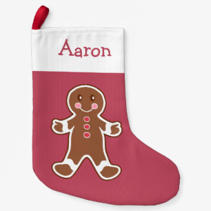 Navideño Pequeño Calcetín Personalizado de Jengibre Rojo