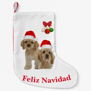 Navideño Pequeño Cocker spaniel Feliz Navidad Calcetín de Navidad