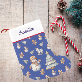 Navideño Pequeño Hermoso calcetín de Navidad con patrón adorable