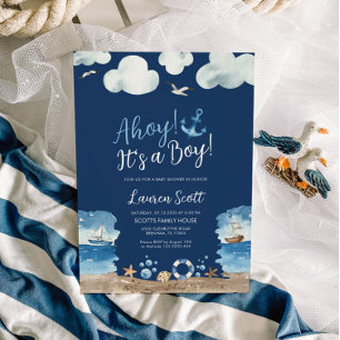 Navy Ahoys es una invitación a un chico de Baby Sh