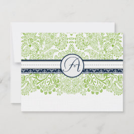Navy Apple Green Gray Love Birds Wedds Wedds RSVP