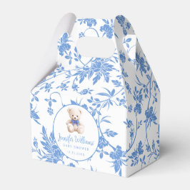 Navy azul osito de peluche bebé ducha caja de favo