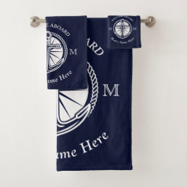 Navy Blue Boat Nombre Anchor Bienvenida A Bordo