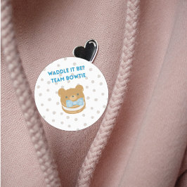 Navy Blue Boy vota Bebé Descubre Pegatina Fiesta