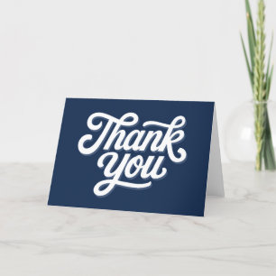 Navy Blue Calligraphy, tarjeta de agradecimiento n
