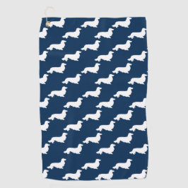 Navy Blue Dachshund Golfer Gift Toalla de Golf