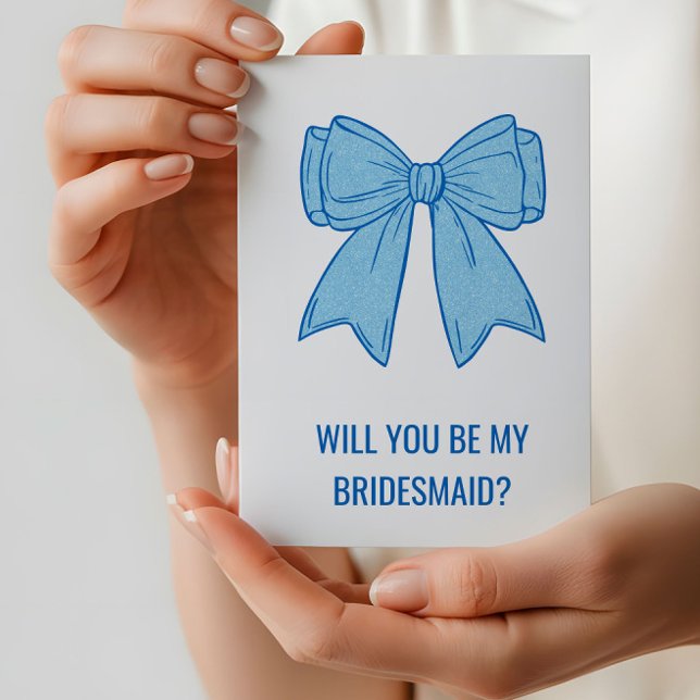 Navy + Blue Faux Glitter Wedding Party Proposal (Subido por el creador)