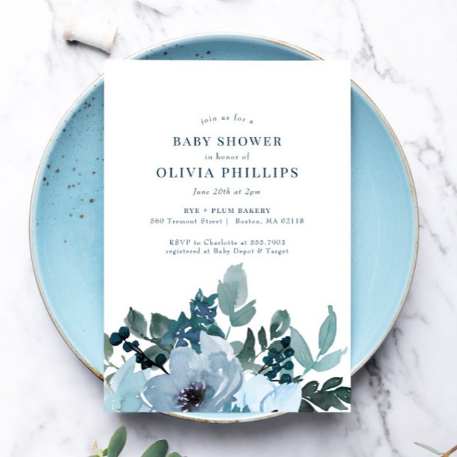 Navy Blue Flower Garden Baby Shower (Subido por el creador)