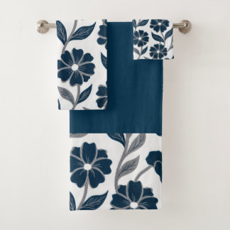 navy blue flowers modern decorative bathroom 
