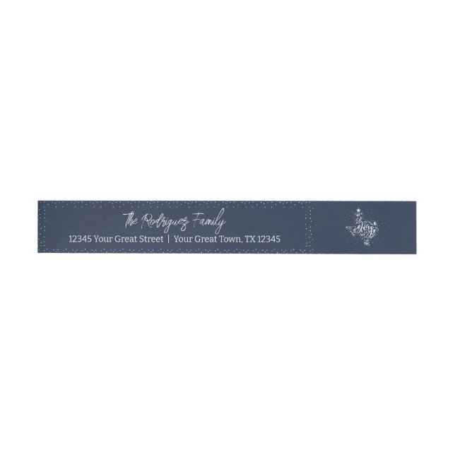 Navy Blue Joy Holiday Leaves Texas Shape (Individual)