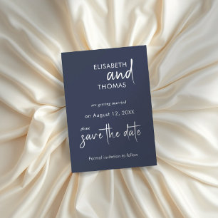 Navy Blue minimalista elegante guardar la tarjeta