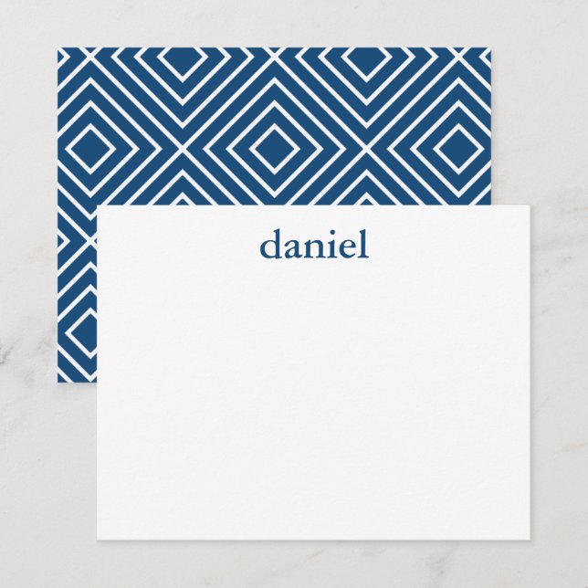 Navy Blue Modern Bar Mitzvah Gracias Tarjeta (Anverso / Reverso)
