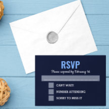 Navy Blue Modern Bar Mitzvah RSVP