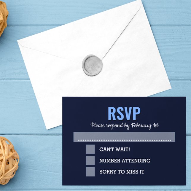 Navy Blue Modern Bar Mitzvah RSVP (Subido por el creador)