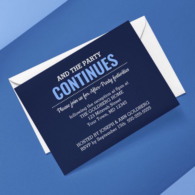 Navy Blue Modern después de la invitación del part (Subido por el creador)