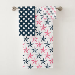 NAVY BLUE PINK BLANCO ESTRELLAS NÁUTICAS Y PUNTOS