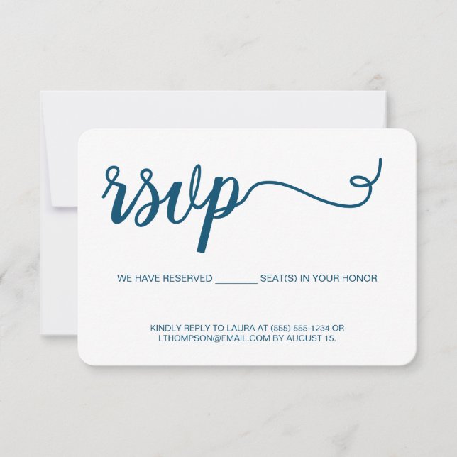 Navy Blue RSVP sin correo reservado (Anverso)