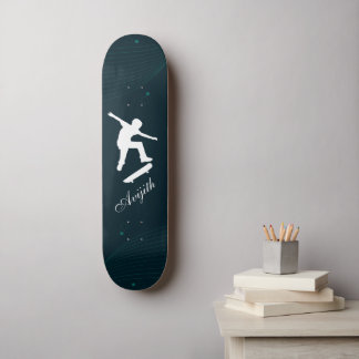 Navy Blue Simple Moderno Skateboard Personalizado