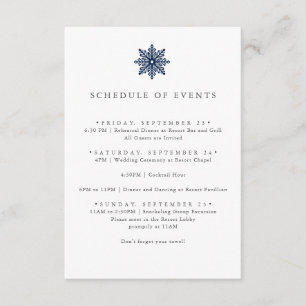 NAVY BLUE SNOWFLAKE BODA PROGRAMA DE EVENTOS