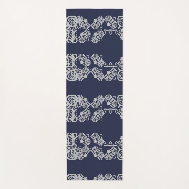 Navy Blue Soothing Pattern Yoga Mat (Anverso)