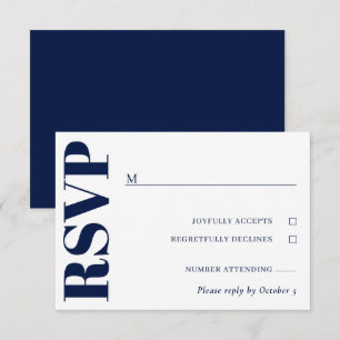 Navy Blue Wedding RSVP