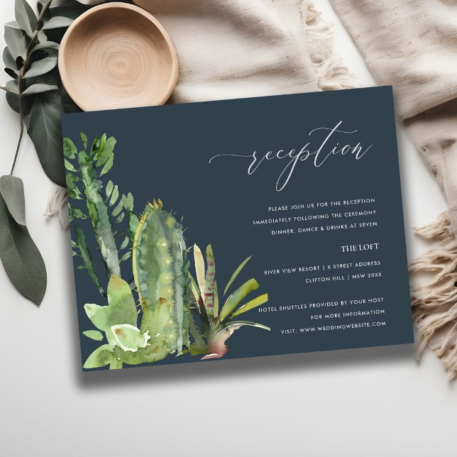 NAVY CACTI FOLIAGE WATERCOLOR WEDDING RECEPCIÓN (Subido por el creador)