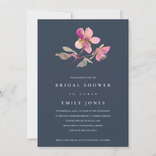 NAVY CHERRY BLOSSOM INVITACIÓN DE DUCHA BRIDAL FLO