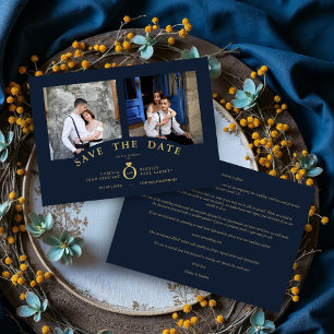 Navy Elegant Gold 2 Fotos Sofisticado Boda