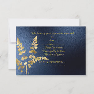 NAVY ELEGANT MODERNA GOLD LEAF RSVP