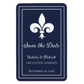 Navy Fleur de Lis salva el imán de la fecha